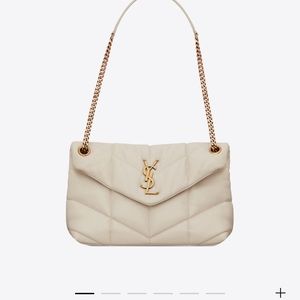 small quilted saint laurent loulou puffer white